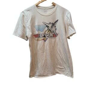 American‎ Classics Top Gun Graphic T Shirt White Medium Movie Tee